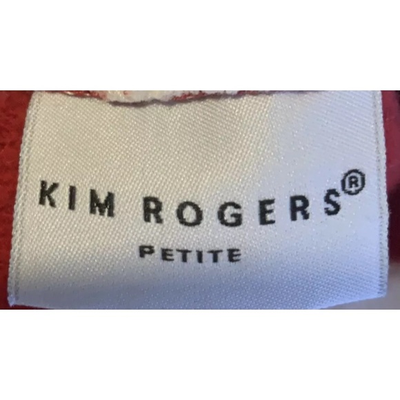 Kim Rogers Petite Red Christmas Sweater Womens PM Snowmen Tree Ornaments - Picture 4 of 7